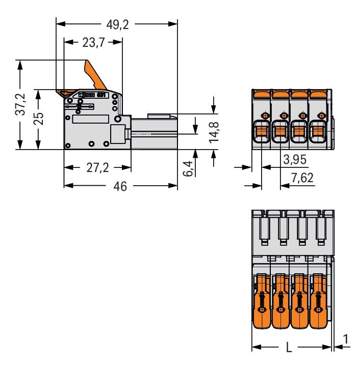 1-Leiter-Stiftleiste 831-1207/000-004