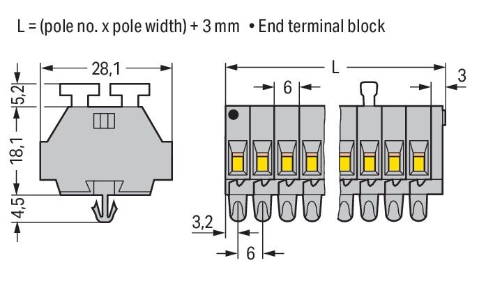 2-Leiter-Klemmenleiste 261-156/341-000