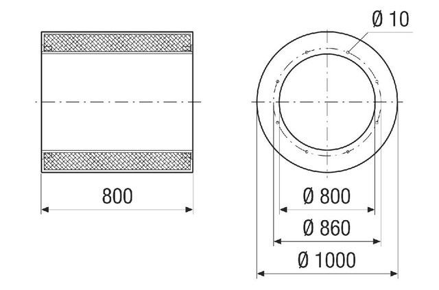 Rohrschalldämpfer RSI 80/1000