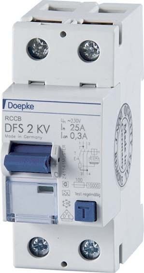 Fehlerstromschutzschalter DFS 2025-2/0,30-A KV Fehlerstromschutzschalter DFS 2025-2/0,30-A KV