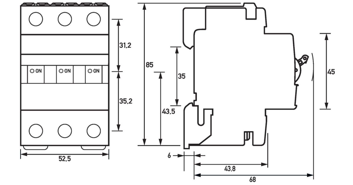 Leitungsschutzschalter DLS 6HSL C13-3 6KA
