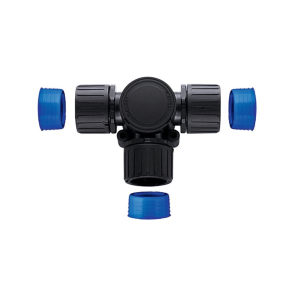 Kunststoffverschraubung HGL42-T-PA66/TPE-BK