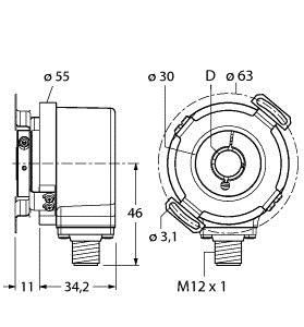 Inkrementaler Drehgeber REI12HA4E4B1024H1181