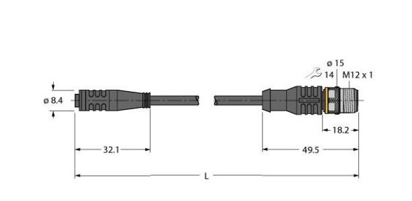 Aktuator- u. Sensorleitung PKG4S-0.6RSC4.4T/TXL