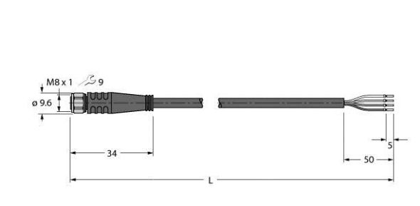 Aktuator- u. Sensorleitung PKGV4M-2/TXL Aktuator- u. Sensorleitung PKGV4M-2/TXL