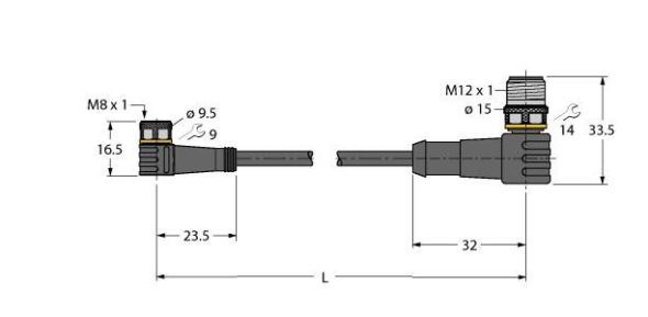 Aktuator- u. Sensorleitung PKW3M-0.75-WSC4T/TXL