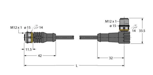 Aktuator- u. Sensorleitung RKC4.4T-1WSC4.4T/TXG