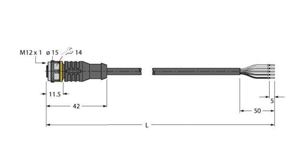 Aktuator- u. Sensorleitung RKC4.5T-2/TXO3700 Aktuator- u. Sensorleitung RKC4.5T-2/TXO3700