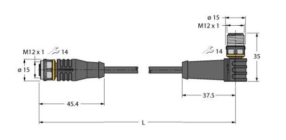 Aktuator- u. Sensorleitung RKS4.4T15WSS4.4T/TXL