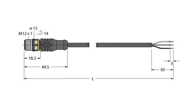 Aktuator- u. Sensorleitung RSC4T-0.5/TEL Aktuator- u. Sensorleitung RSC4T-0.5/TEL