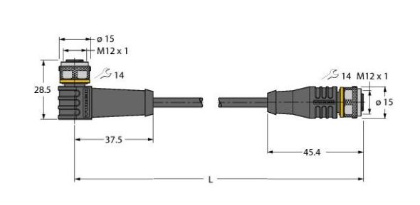 Aktuator- u. Sensorleitung WKS4.4T-1RKS4.4T/TXL