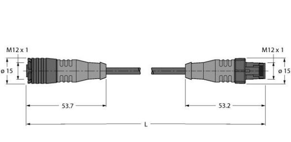 Industrielle Sensorleitung RKC5Q-6-RSC5Q/TXL