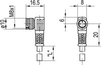 Anschlusskabel K4-5m-W-PUR