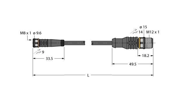 Aktuator- u. Sensorleitung PKG3M1.5RSC4TTXO3701