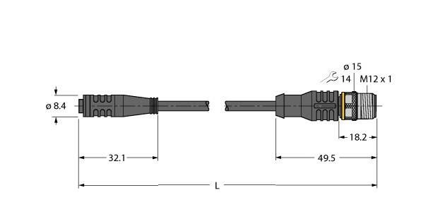 Aktuator- u. Sensorleitung PKG4S-0.6RSC4.4T/TXL