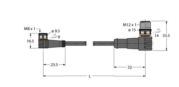 Aktuator- u. Sensorleitung PKW3M-0.75-WSC4T/TXL