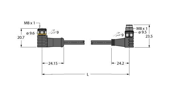 Aktuator- u. Sensorleitung PKW3MP7X25PSW3M/TXL