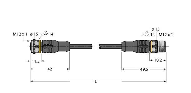 Aktuator- u. Sensorleitung RKC12T-1.5RSC12T/TXL