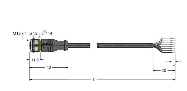 Aktuator- u. Sensorleitung RKC8.800T-30/TEL