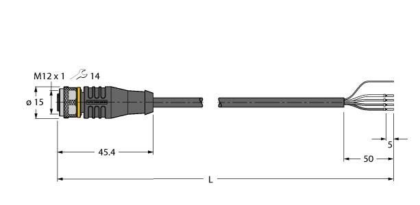 Aktuator- u. Sensorleitung RKS4.4T-7/TEL