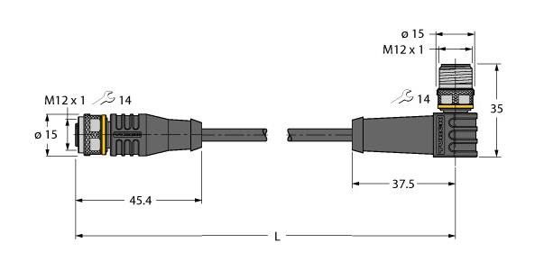 Aktuator- u. Sensorleitung RKS4.4T15WSS4.4T/TXL