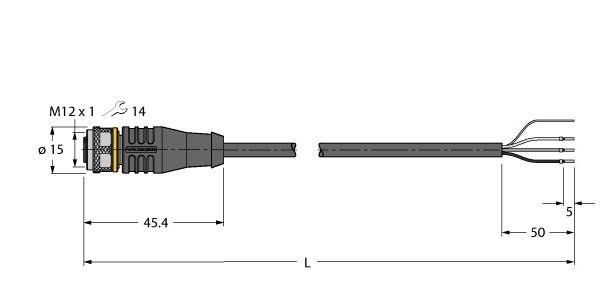 Aktuator- u. Sensorleitung RKS4T-30/TEL