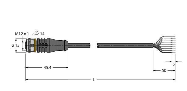 Aktuator- u. Sensorleitung RKS8.800T-2/TXL