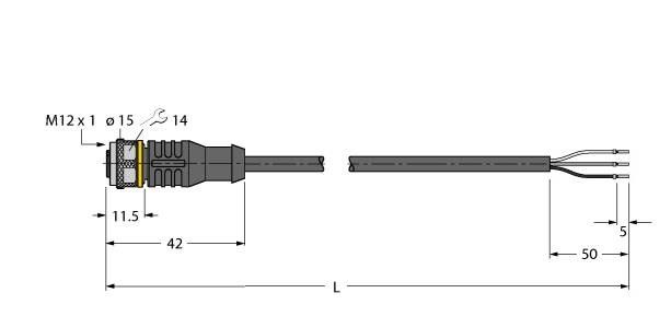 Aktuator- u. Sensorleitung RKW4T-5/TEL