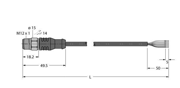 Aktuator- u. Sensorleitung RSCV4.4T-3/TEL