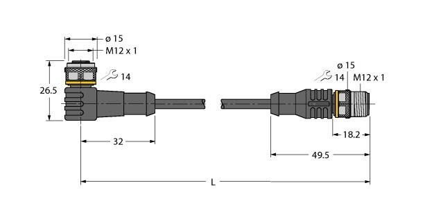 Aktuator- u. Sensorleitung WKC4.4T-3RSC4.4T/TEL