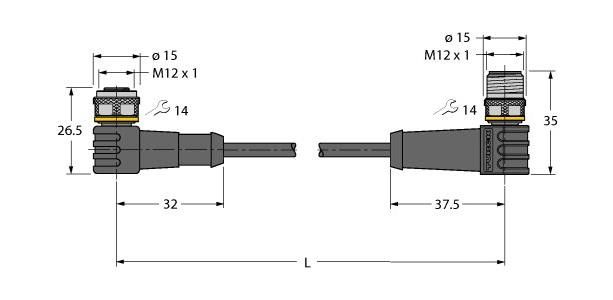 Aktuator- u. Sensorleitung WKS4.4T1.5WSS4.4TTXL