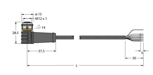 Aktuator- u. Sensorleitung WKS4.5T-10/TEG