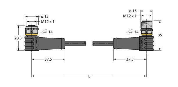 Aktuator- u. Sensorleitung WKS4.5T-1WSS4.5T/TXL