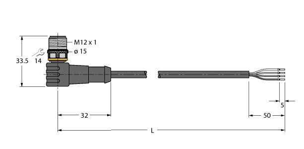 Aktuator- u. Sensorleitung WSC4.4T-3/TEL