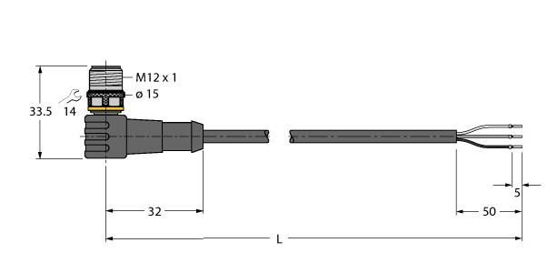 Aktuator- u. Sensorleitung WSC4T-20/TEL