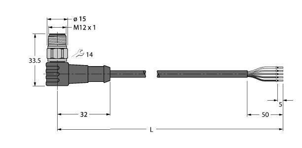 Aktuator- u. Sensorleitung WSCV4.5T-3/TEL