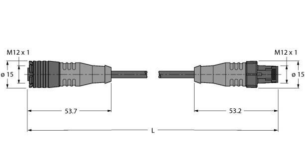 Industrielle Sensorleitung RKC5Q-6-RSC5Q/TXL
