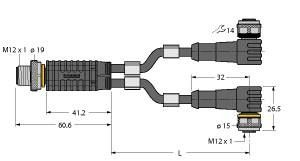 Y-Verterteiler m. Leitung VBRS4.4-2WKC#6635064