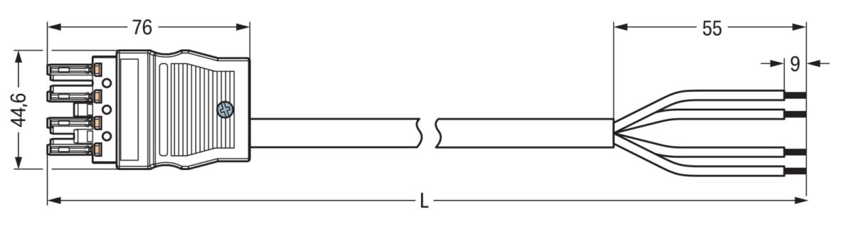 Anschlussleitung konfekti. 771-5002/2022-501