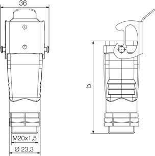 Steckverbinder-Gehäuse HDC 04A ELU 1PG13S