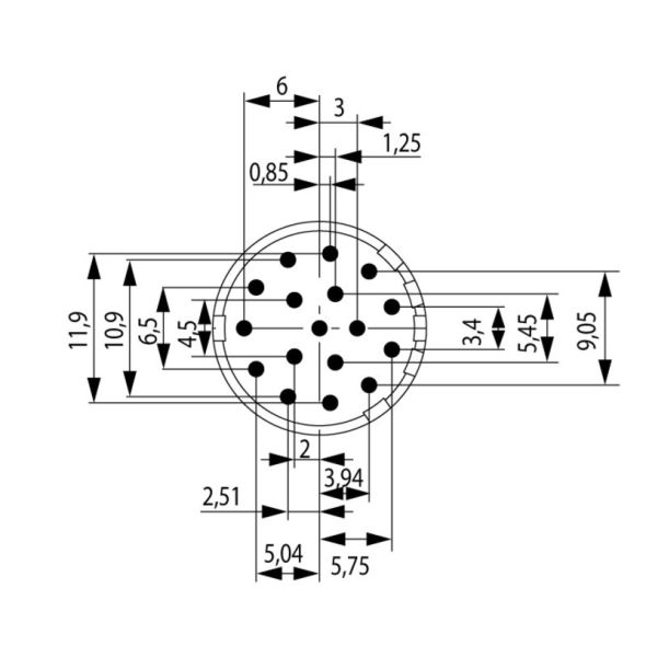 Kontakt SAI-M23-BE-17-F