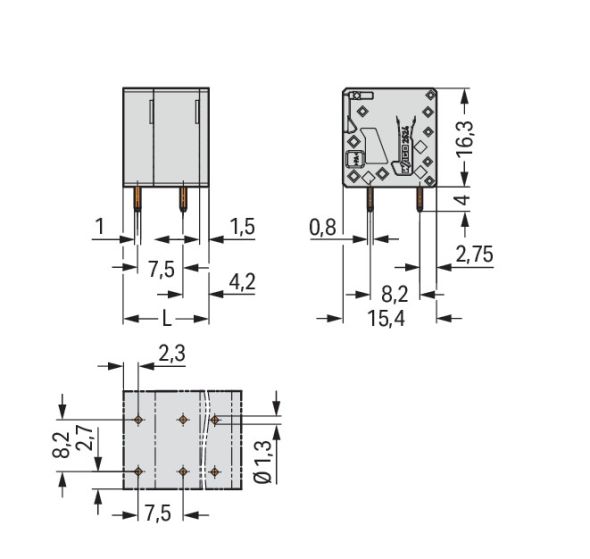 Leiterplattenklemme 4mm² 2624-3303/000-004