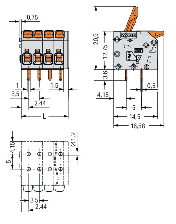 Leiterplattenklemme 2601-1103/000-023