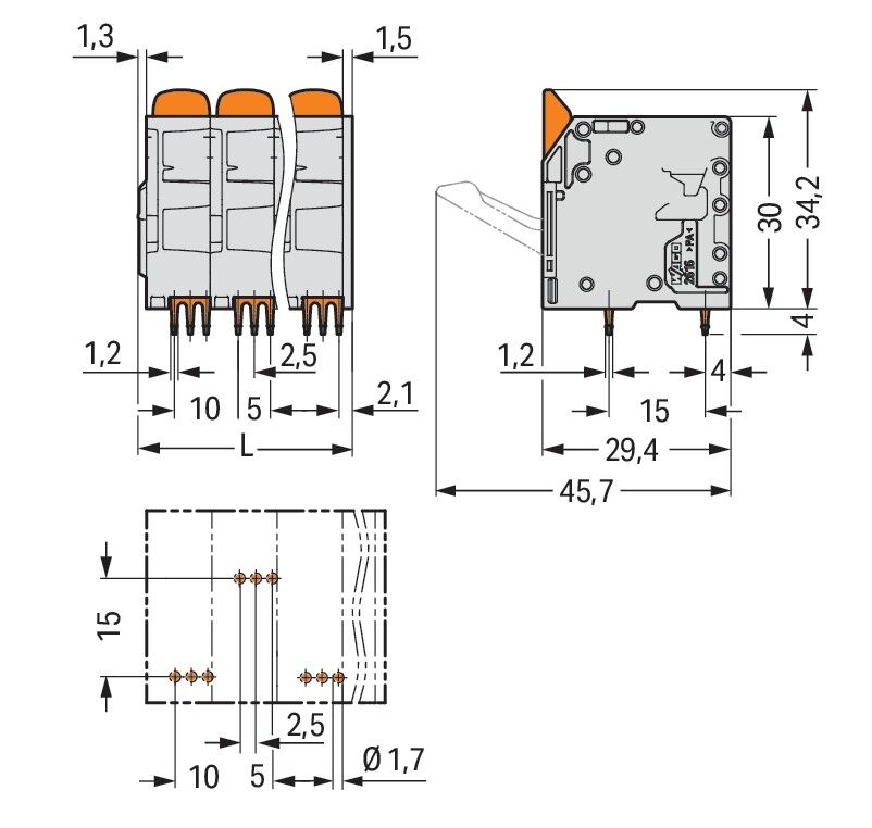 Leiterplattenklemme 2616-3104/010-000