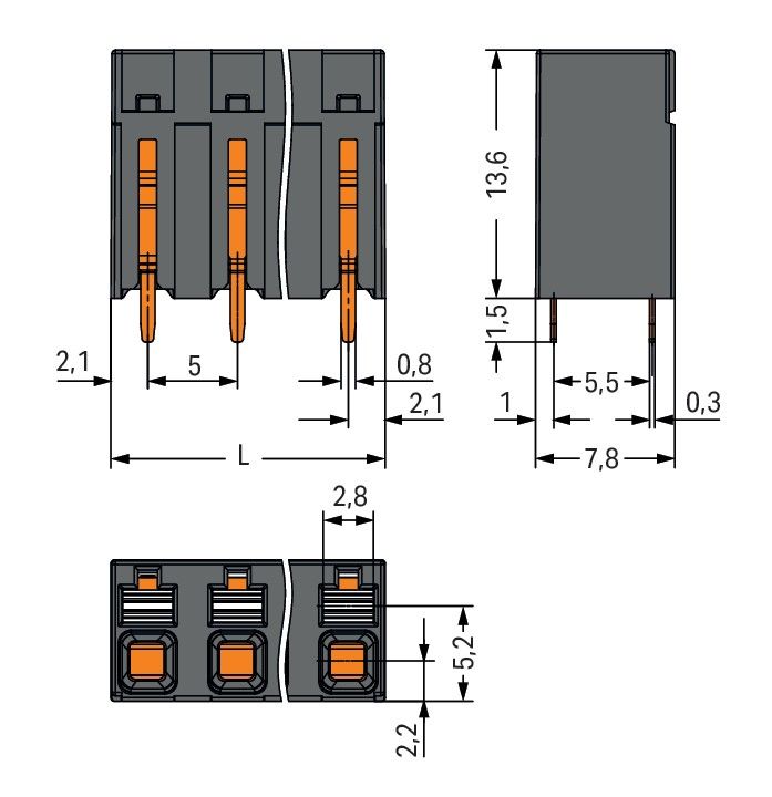 THR-Leiterplattenklemme 20863124300000997605