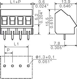 LP Klemme Raster 5.08 LM5.08/3/135 OR