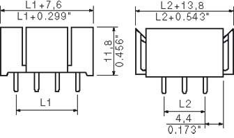 Leiterplattenstiftgehäuse RSV1,6 LS36 GR 3,2SN