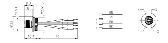 Einbaustecker STECKER 4PM12M20ACOD Einbaustecker STECKER 4PM12M20ACOD