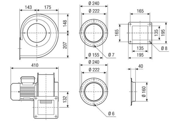 Radialgebläse GRM 16/2 D Ex