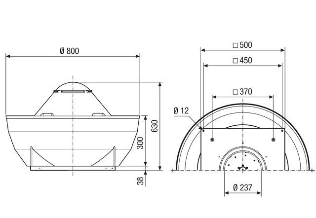 Radial-Dachventilator ERD V 35/4 Ex